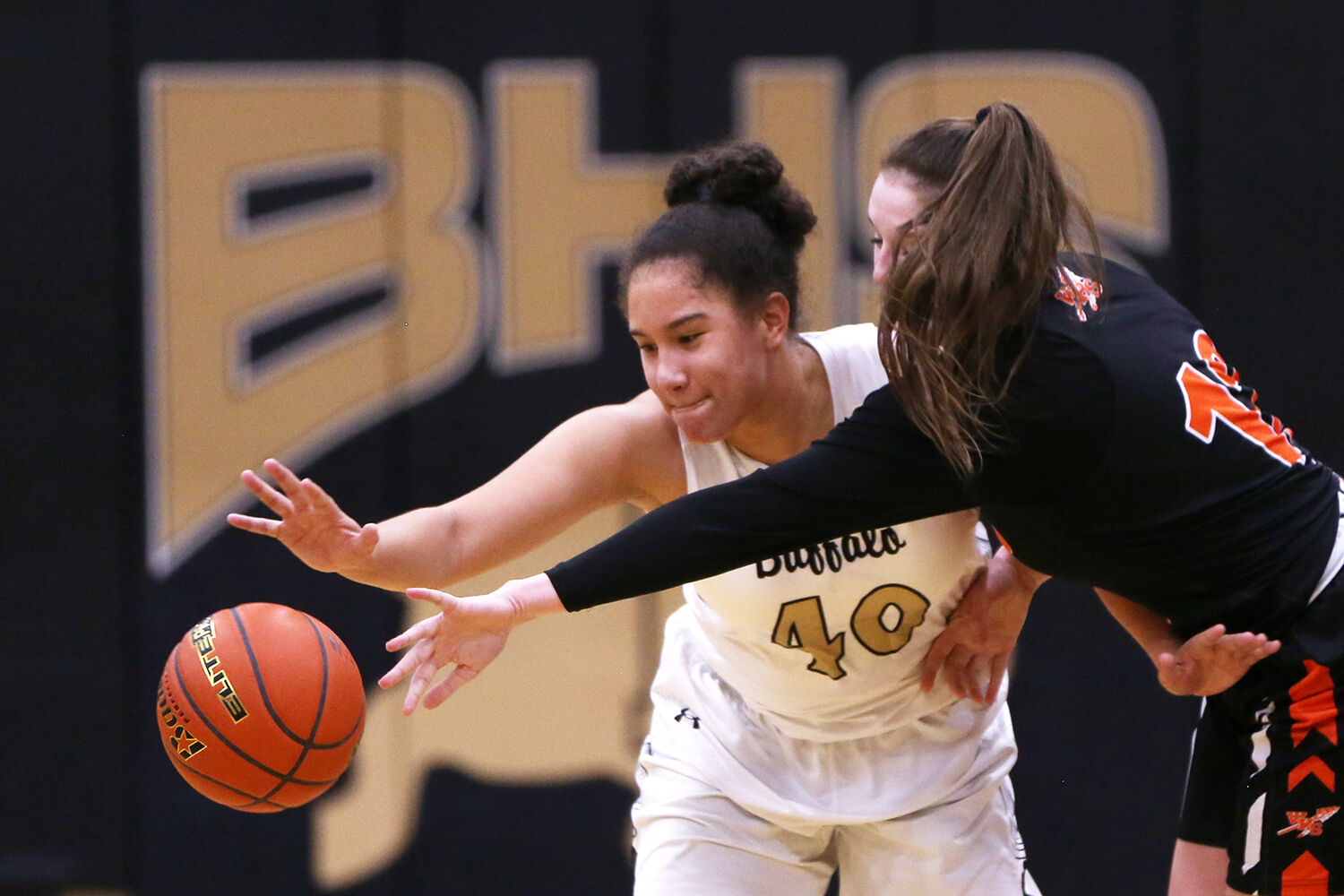 Danica Boyce dives to block a Worland pass